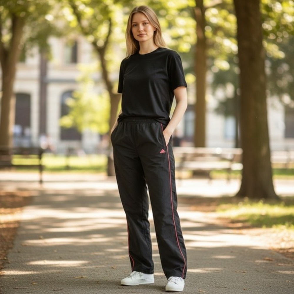 Adidas Climalite Track Pants Womens XS Black‎ Pink Piping Mesh Lined Performance
